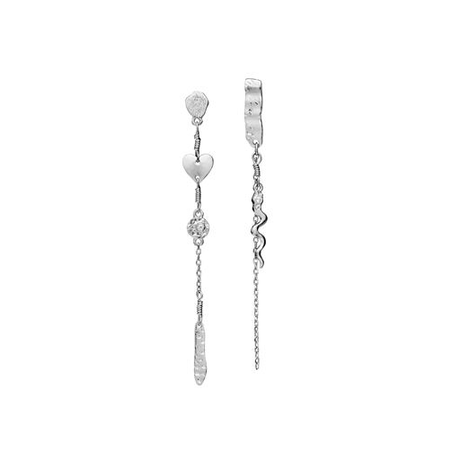 Maanesten Delfine Øreringe, Silver White Zirkon