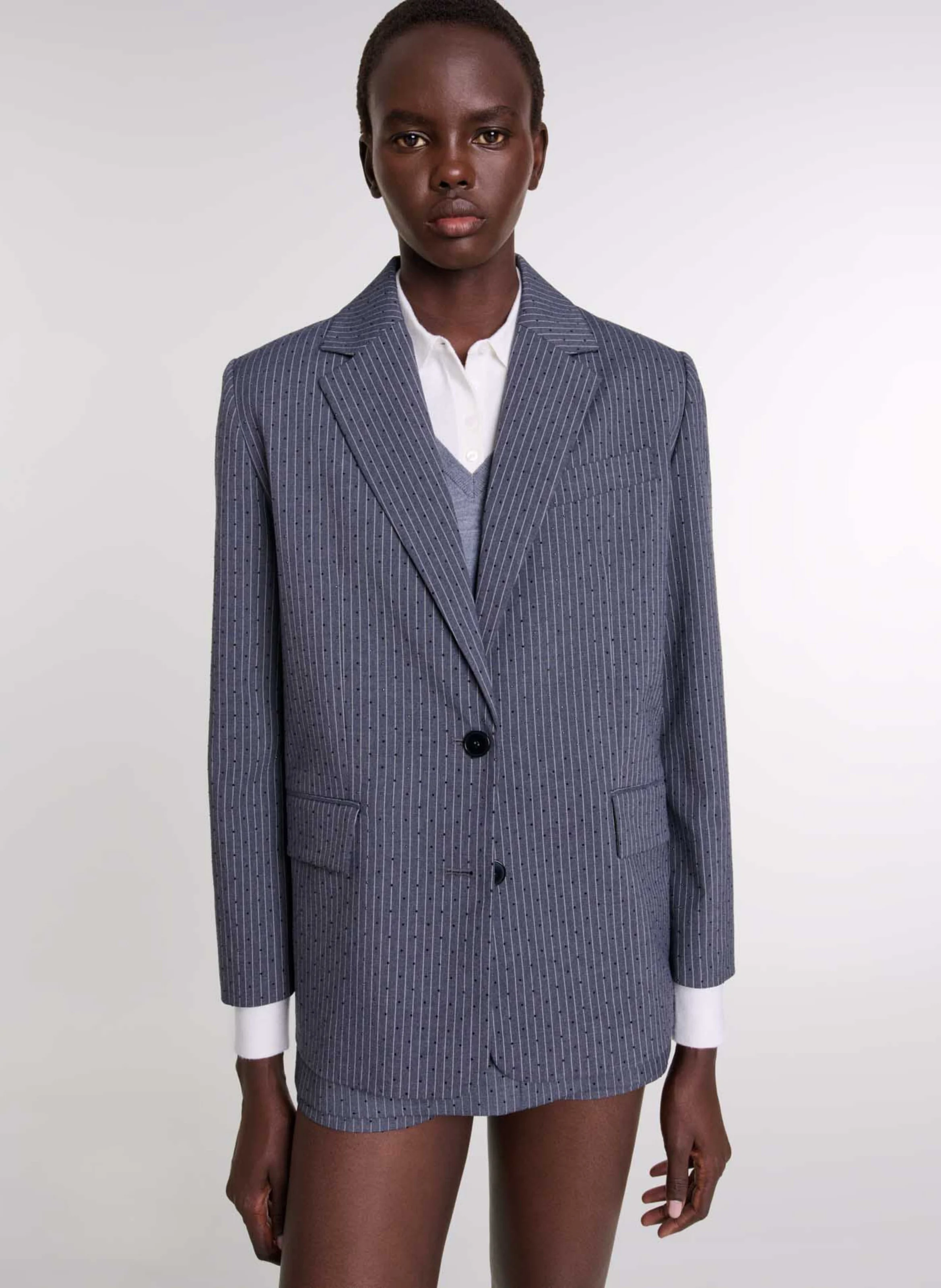 Veste tailleur droite rayée | Rayé
