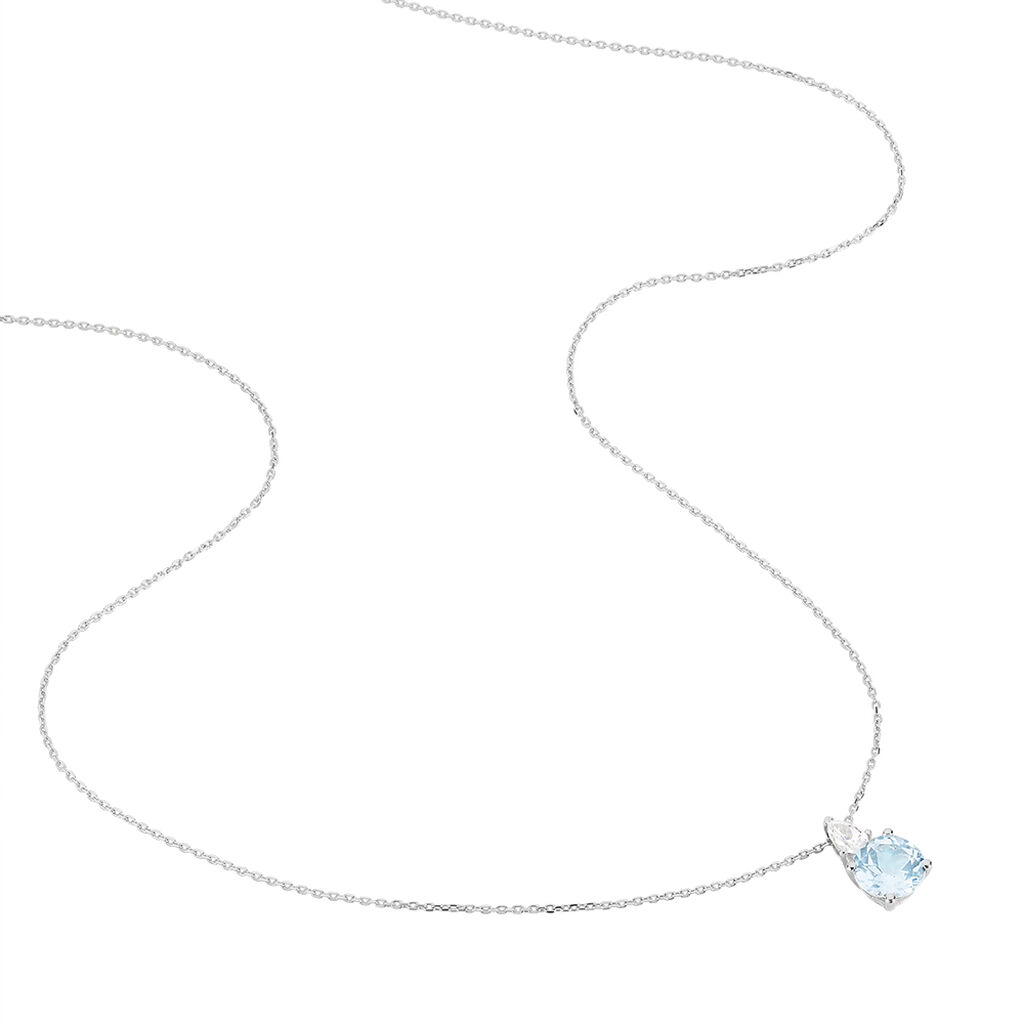 Collier Giana Or Blanc Topaze Et Oxyde De Zirconium
