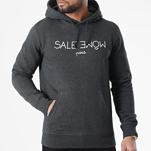 Sweat Capuche Punition Gris Anthracite Blanc