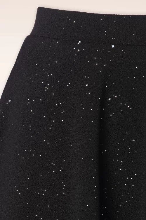 Vintage Chic for Topvintage Gilly Glitter Swing Rok in Zwart