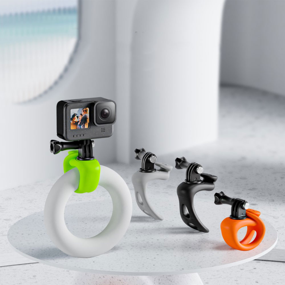 Fahrrad Lenkstangen Silikon Motorrad und Fahrrad / Velo Halterung (Ø2.2-3.8cm) mit 360° Rotation für GoPro - Schwarz