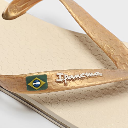 Tongs Femme Classic Brasil II Beige Doré