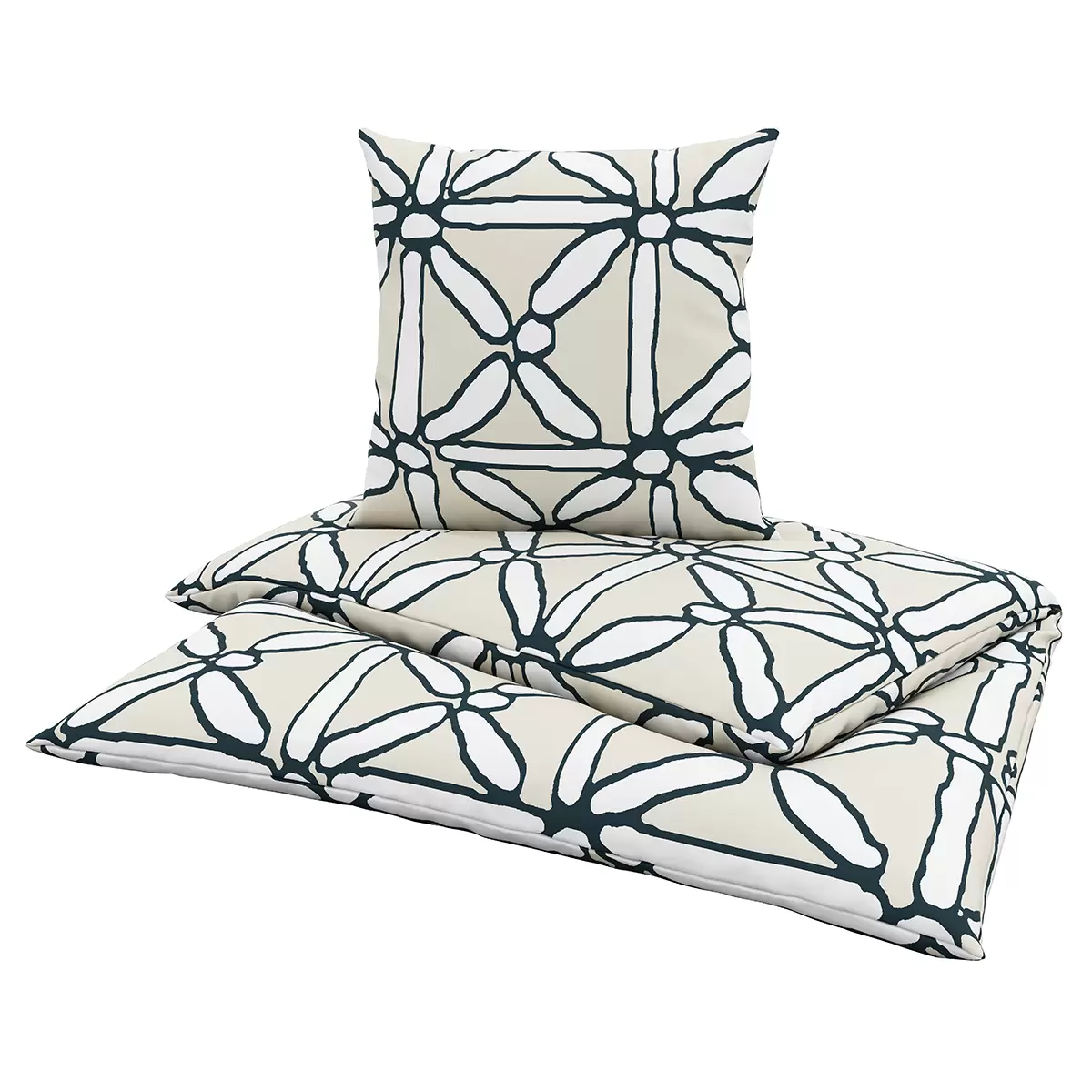 Bettwäsche-Set Visby beige,schwarz,weiss