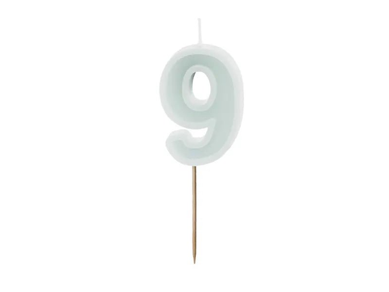 9 Jaar Kaars Lichtgroen 10cm