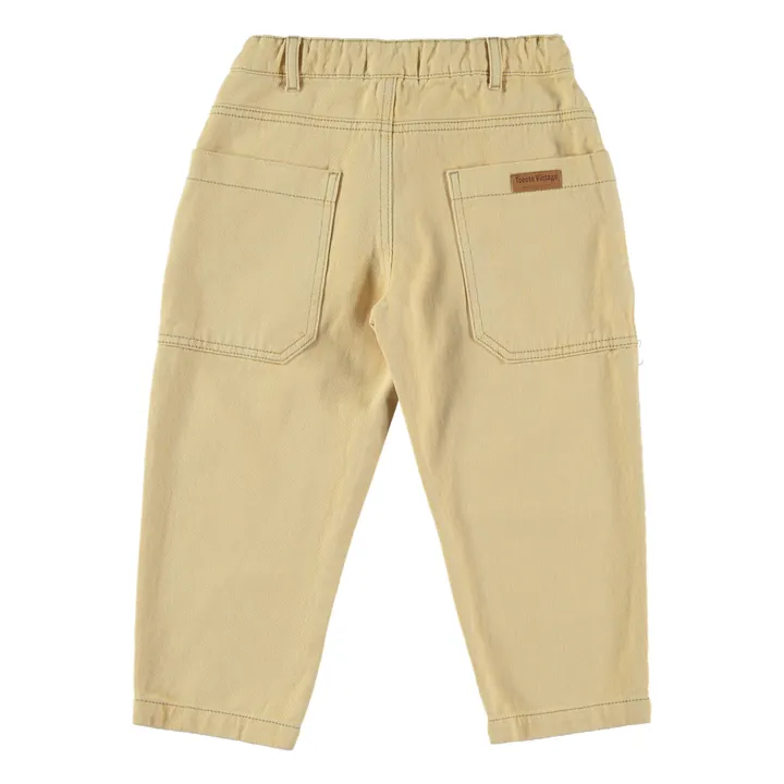 Tocoto Vintage Pantalon Serge de Coton | Jaune pâle
