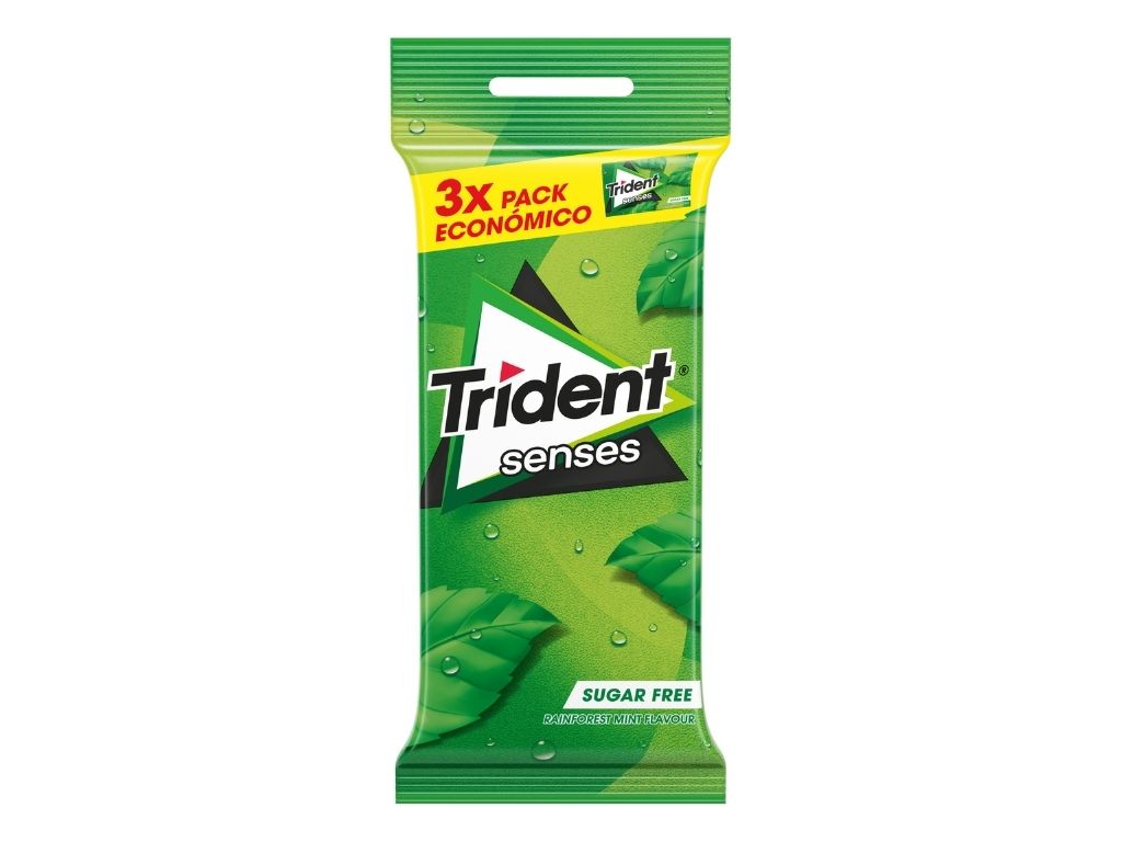PASTILHAS TRIDENT ELÁSTICAS SENSES SPEARMINT 69G