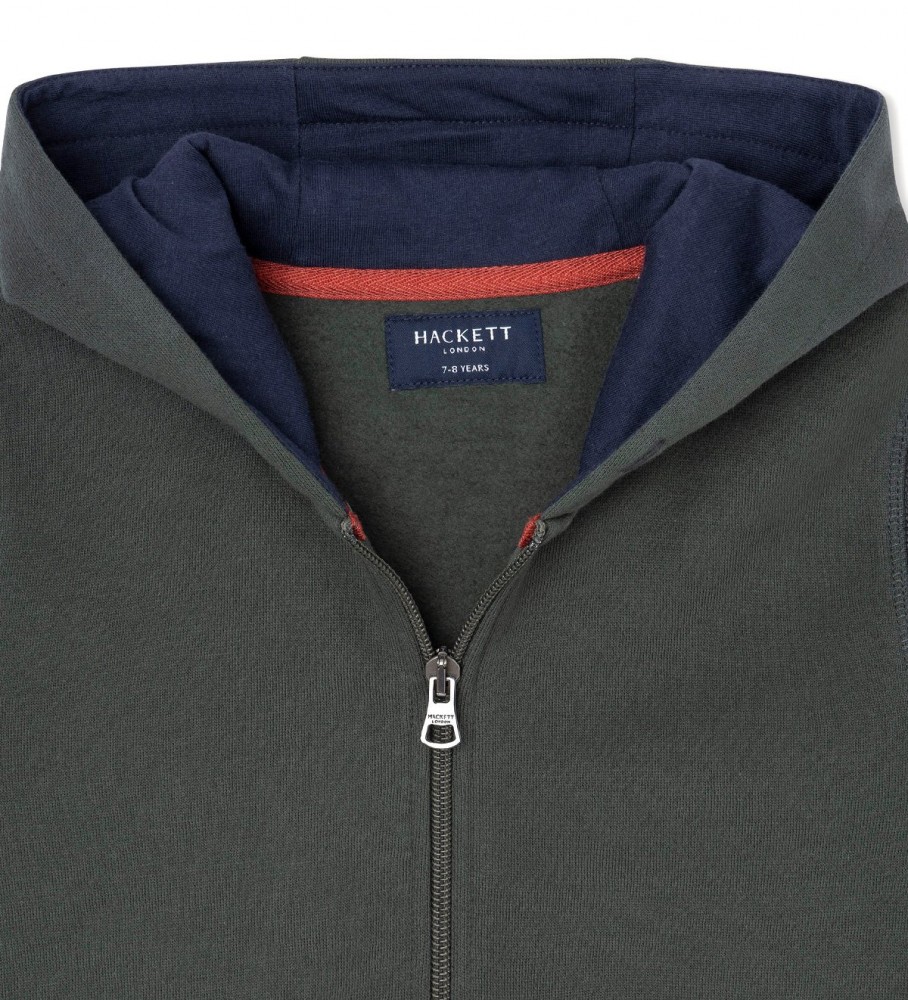 Moletom com zíper verde Hackett