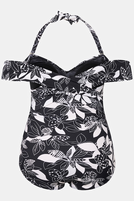 Badeanzug, Blüten, Softcups, Cut-Out, recycelt