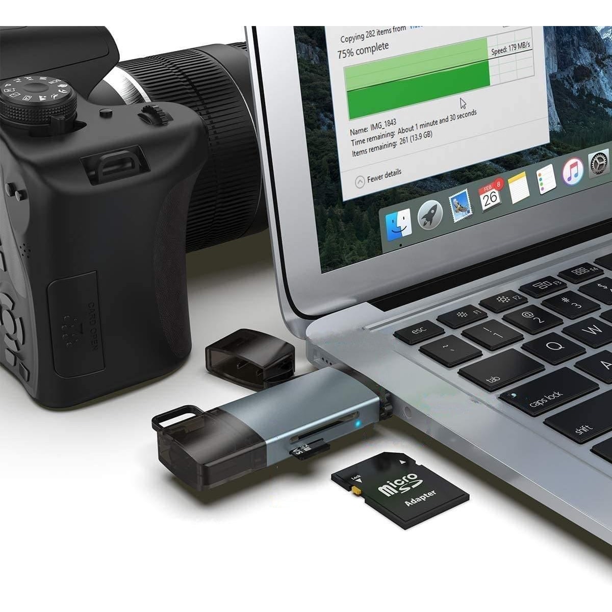 NÖRDIC USB 3.0 kortleser 2 spor SD, MicroSD UHS-I