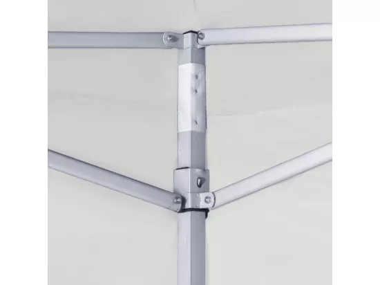 Tente de réception pliable avec 2 parois 3x3 m Acier Blanc