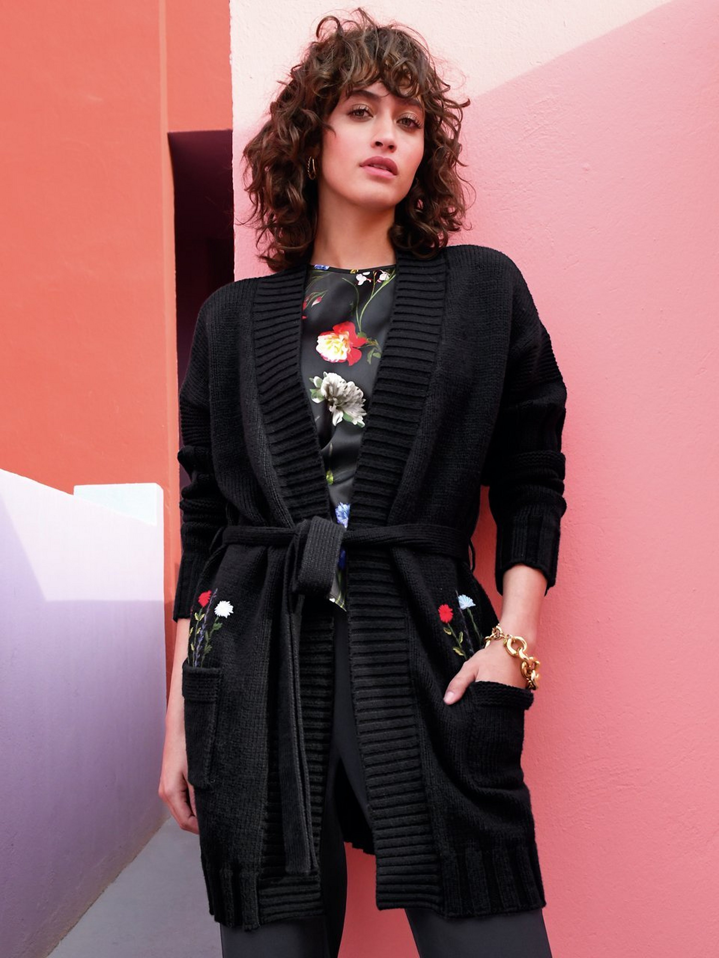 Long-Strickjacke