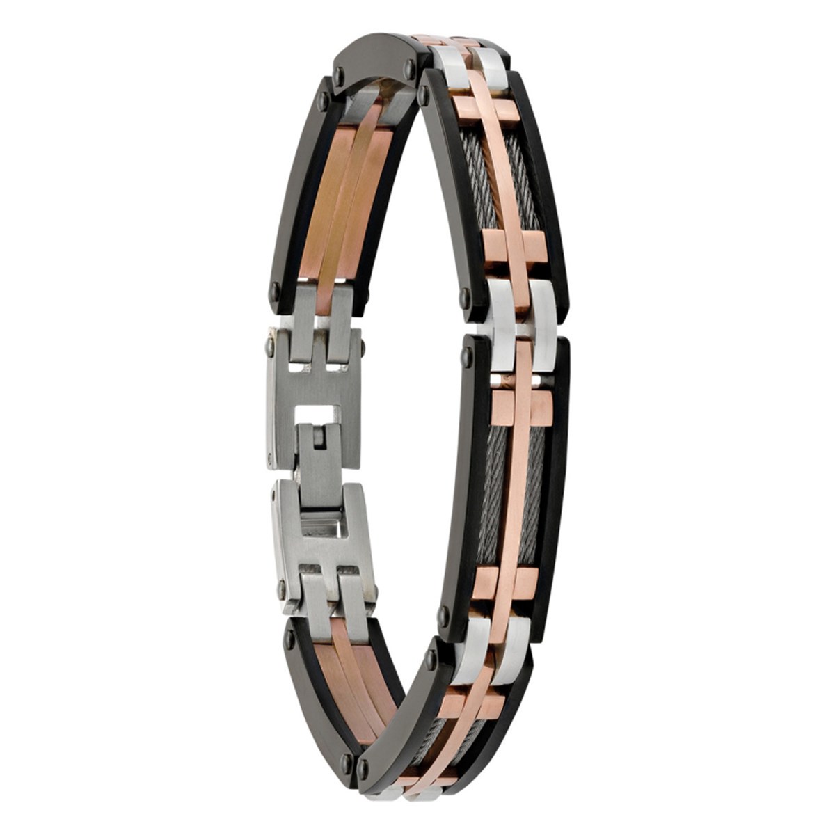 Bracelet homme Jourdan Priam acier tricolore