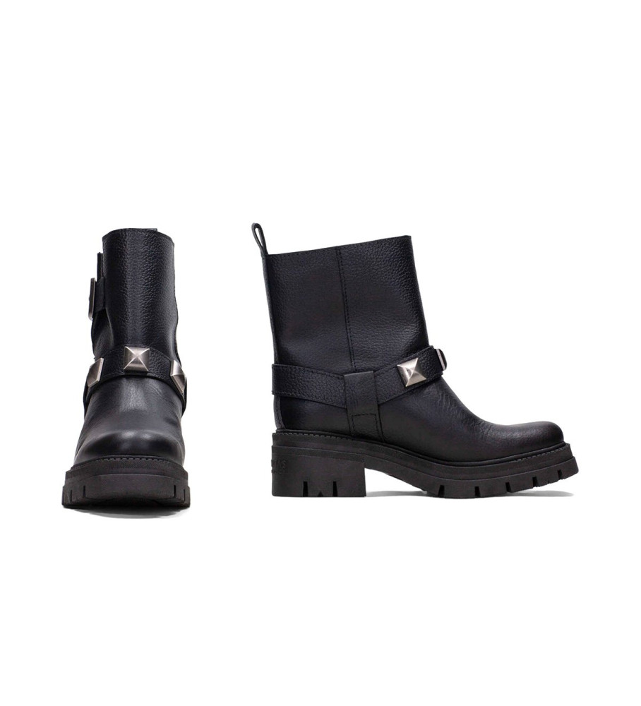 Botas de cano curto Hispanitas Bolero em couro preto