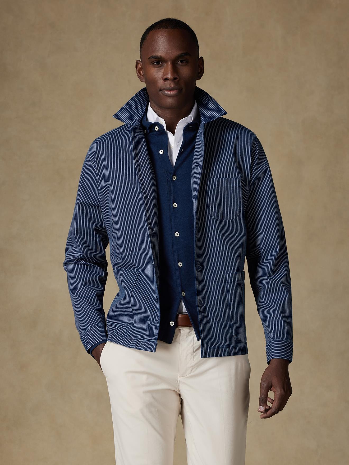 Surchemise Arnald indigo à rayures