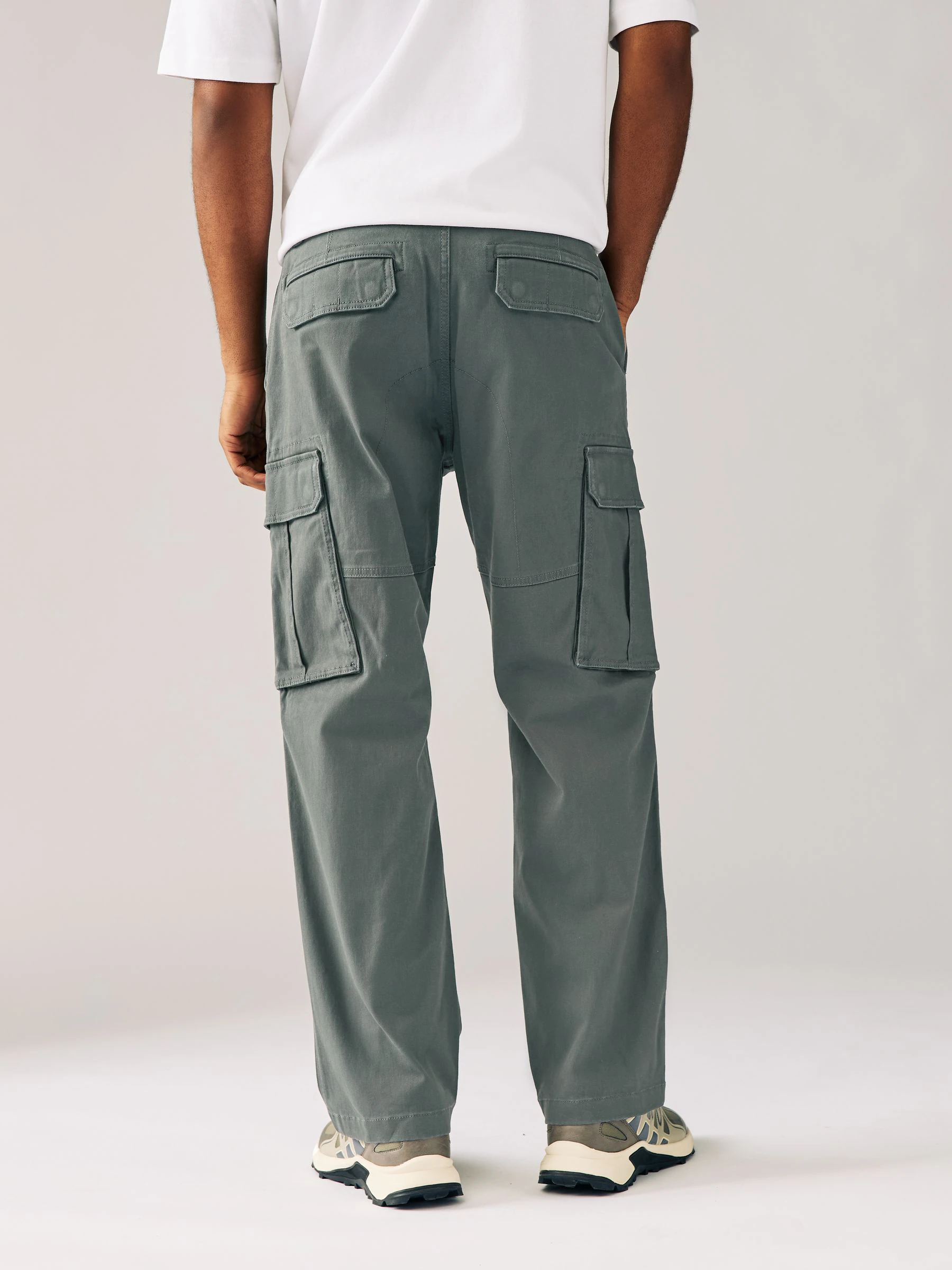Antracietgrijs - Relaxed fit - Katoenen cargostretchbroek