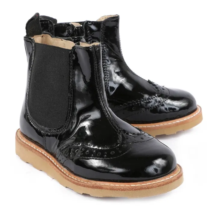 Young Soles Boots Chelsea Cuir Vernis Francis | Noir