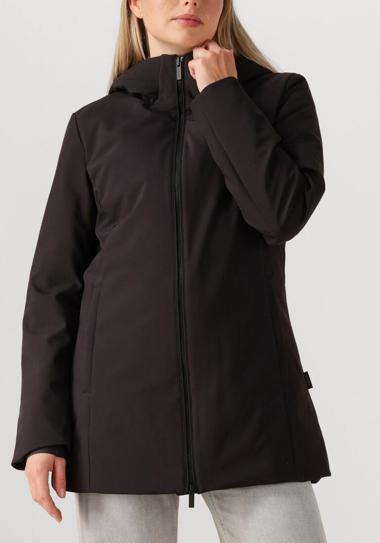 zwarte woolrich jack firth down parka
