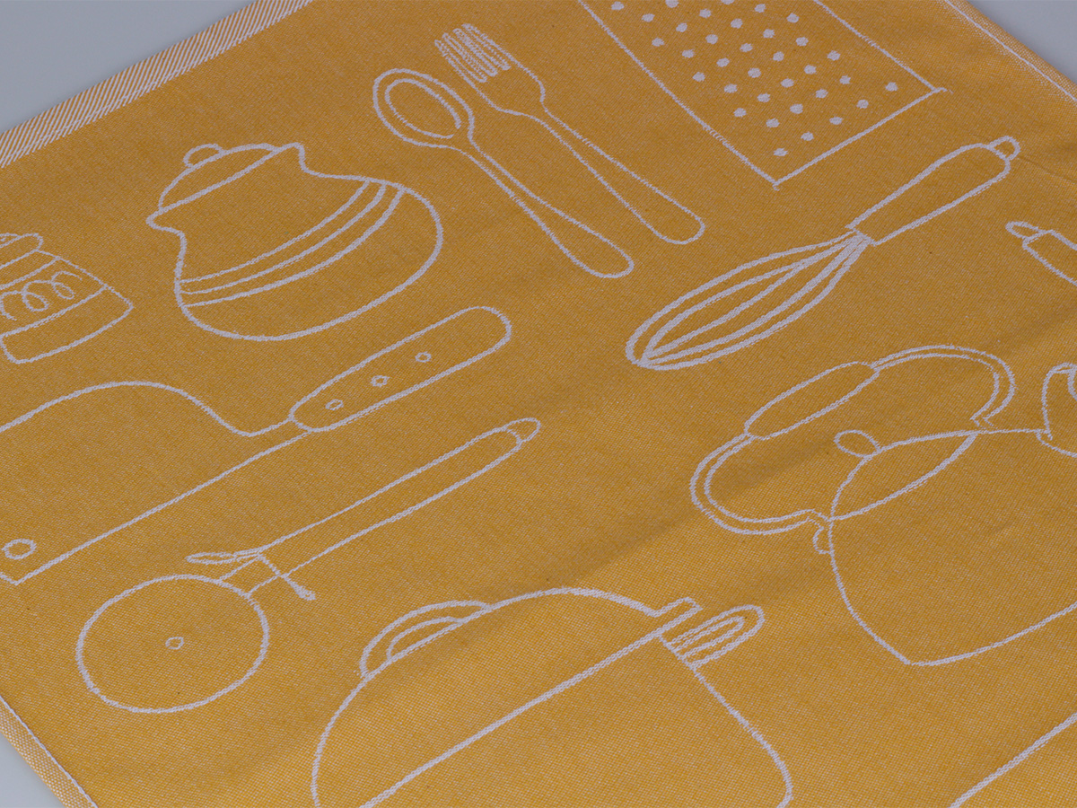 DoubleDry Keukentools 50 x 70 cm set van 6 theedoeken - Yellow