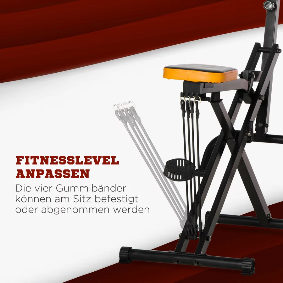 HOMCOM Heimtrainer mit LDC-Display schwarz, orange