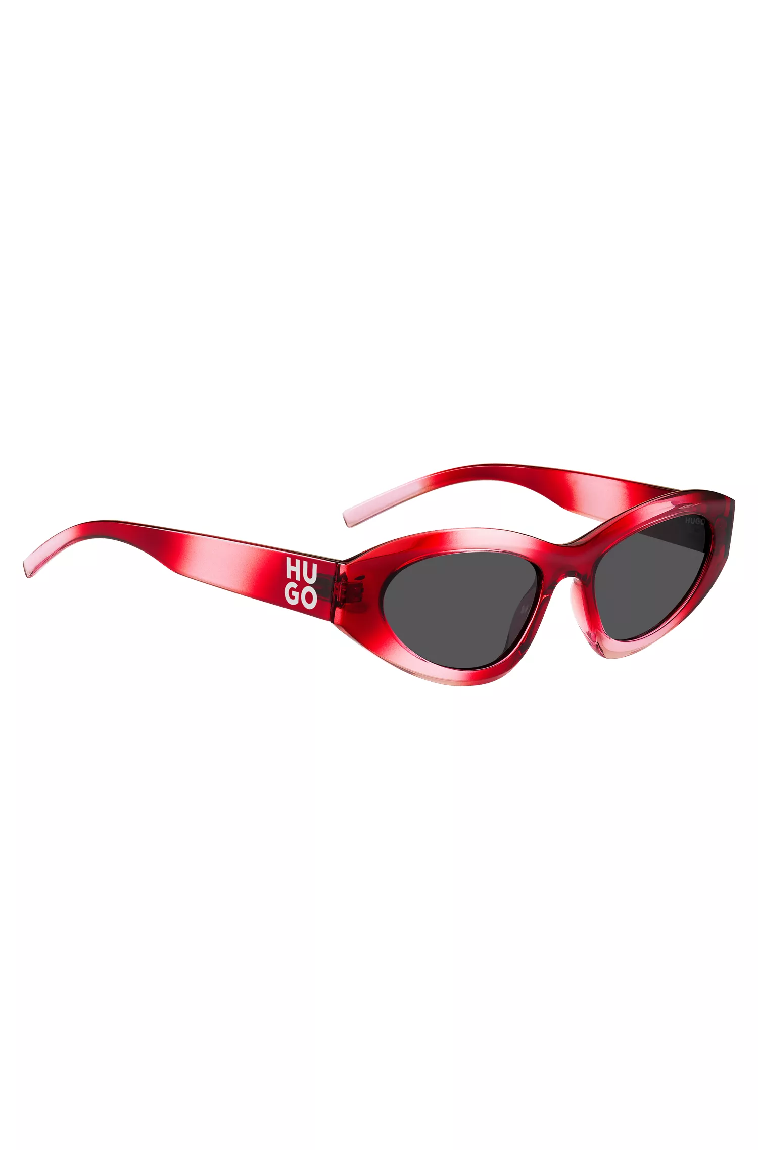 Óculos de sol HUGO Red-Red com hastes com logotipos sobrepostos.