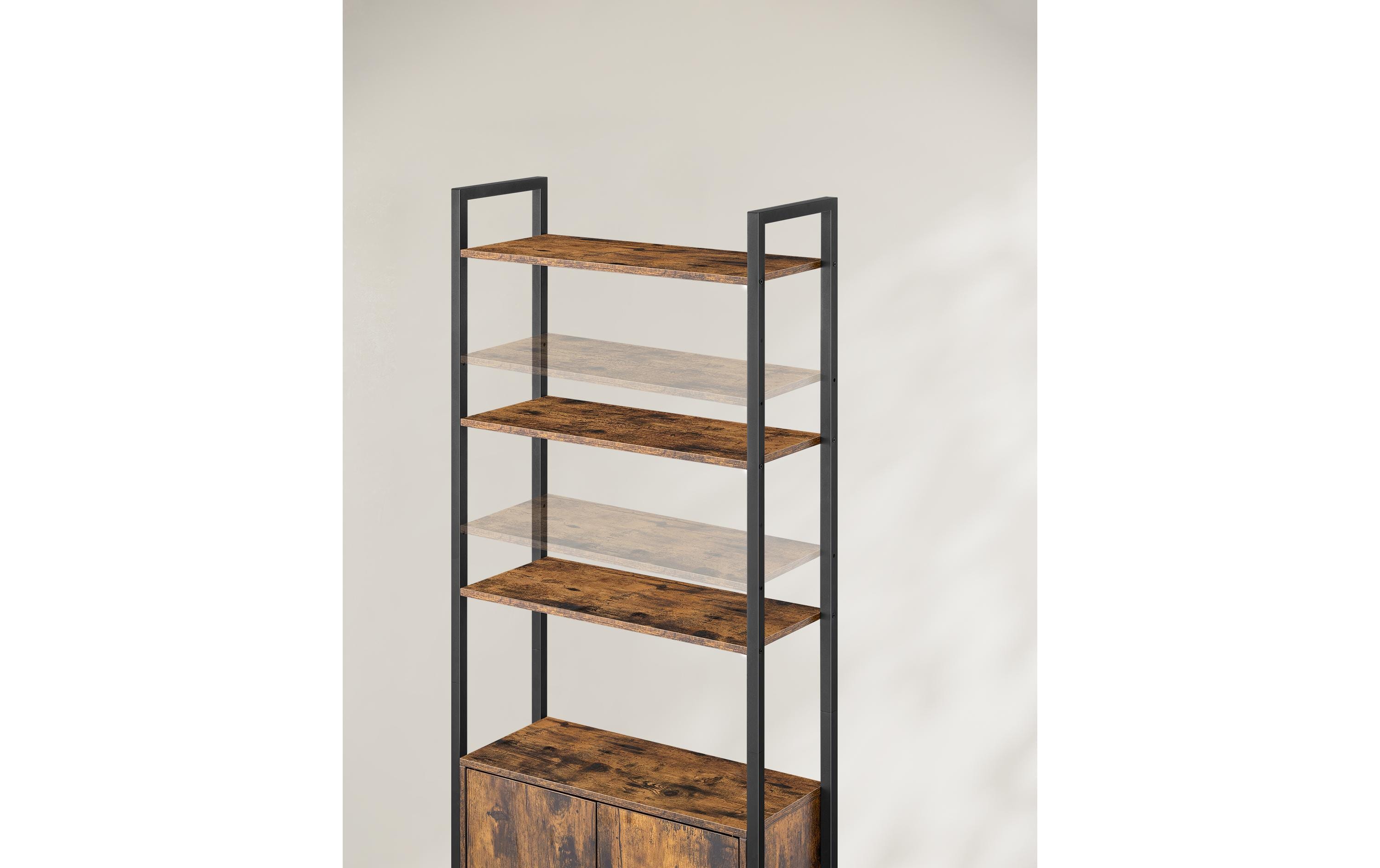 Regal mit 4 Ablagen 60 cm x 159.5 cm, Braun/SchwarzBücherregal