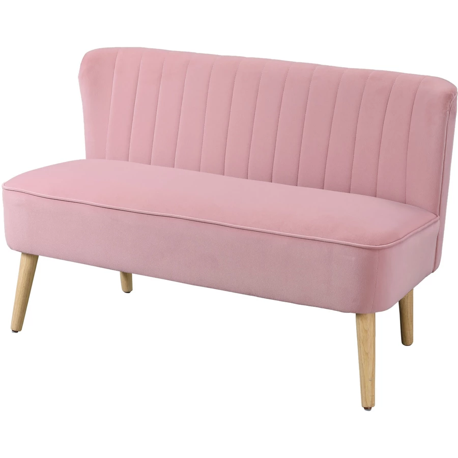 HOMCOM 2 Sitzer mit weicher Polsterung pink