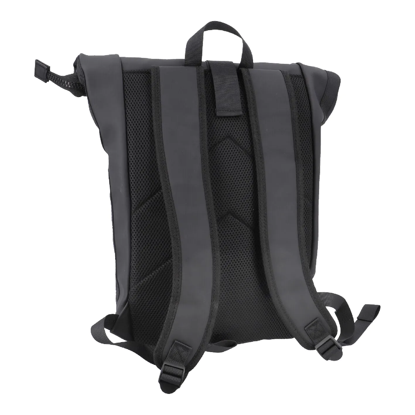 Rucksack Rolltop mit Reflektor, schwarz, 16 Liter
