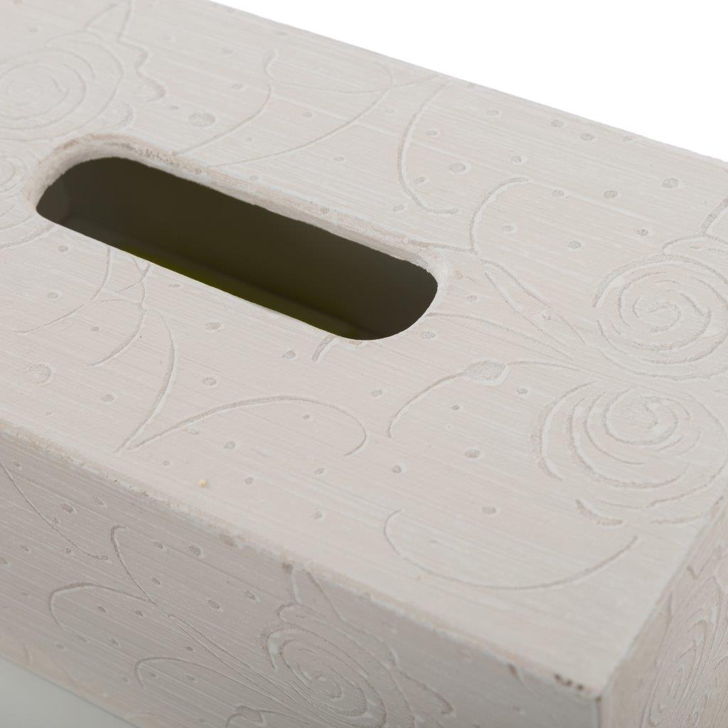 Kosmetiktuchbox MARIELLA - creme-weiß - 25x13 cm