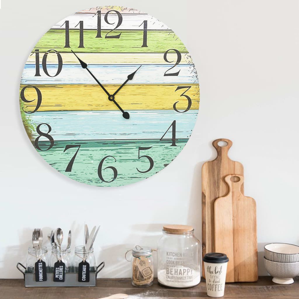 vidaXL Wandklok, veelkleurig, 60 cm, MDF