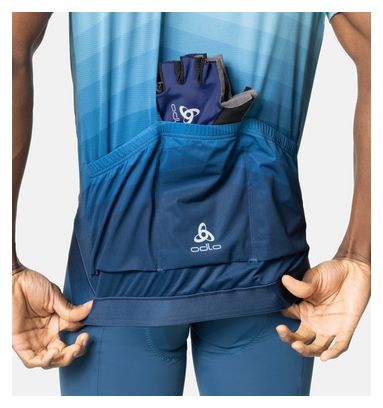 Maillot Manches Courtes Zippé Odlo Zeroweight Turquoise / Bleu