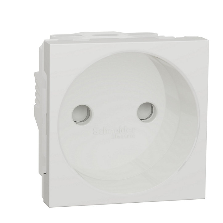 Mécanisme prise 2 pôles 2 modules Schneider Electric Unica Pro blanc