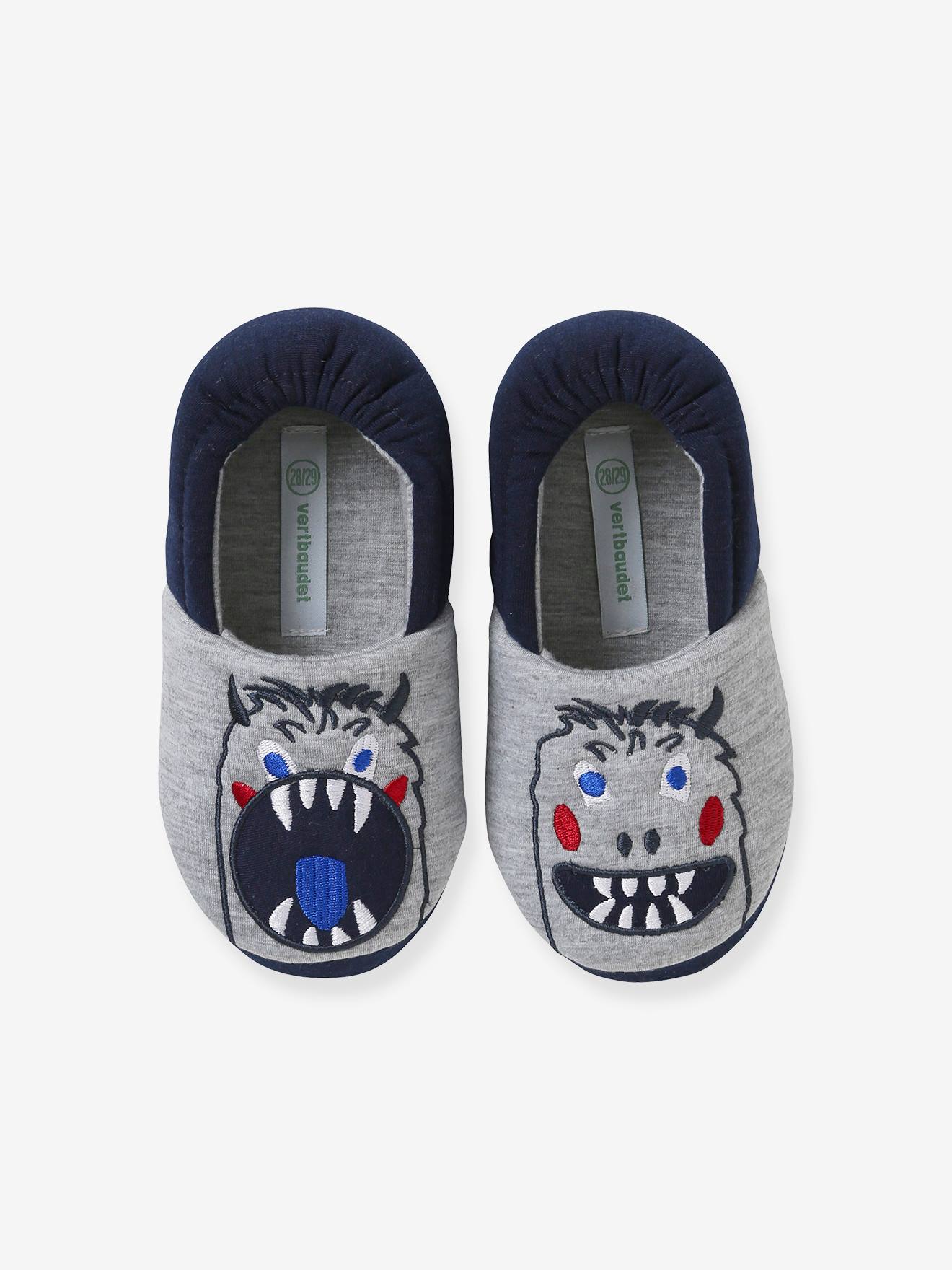 Pantufas infantis com forro de veludo 