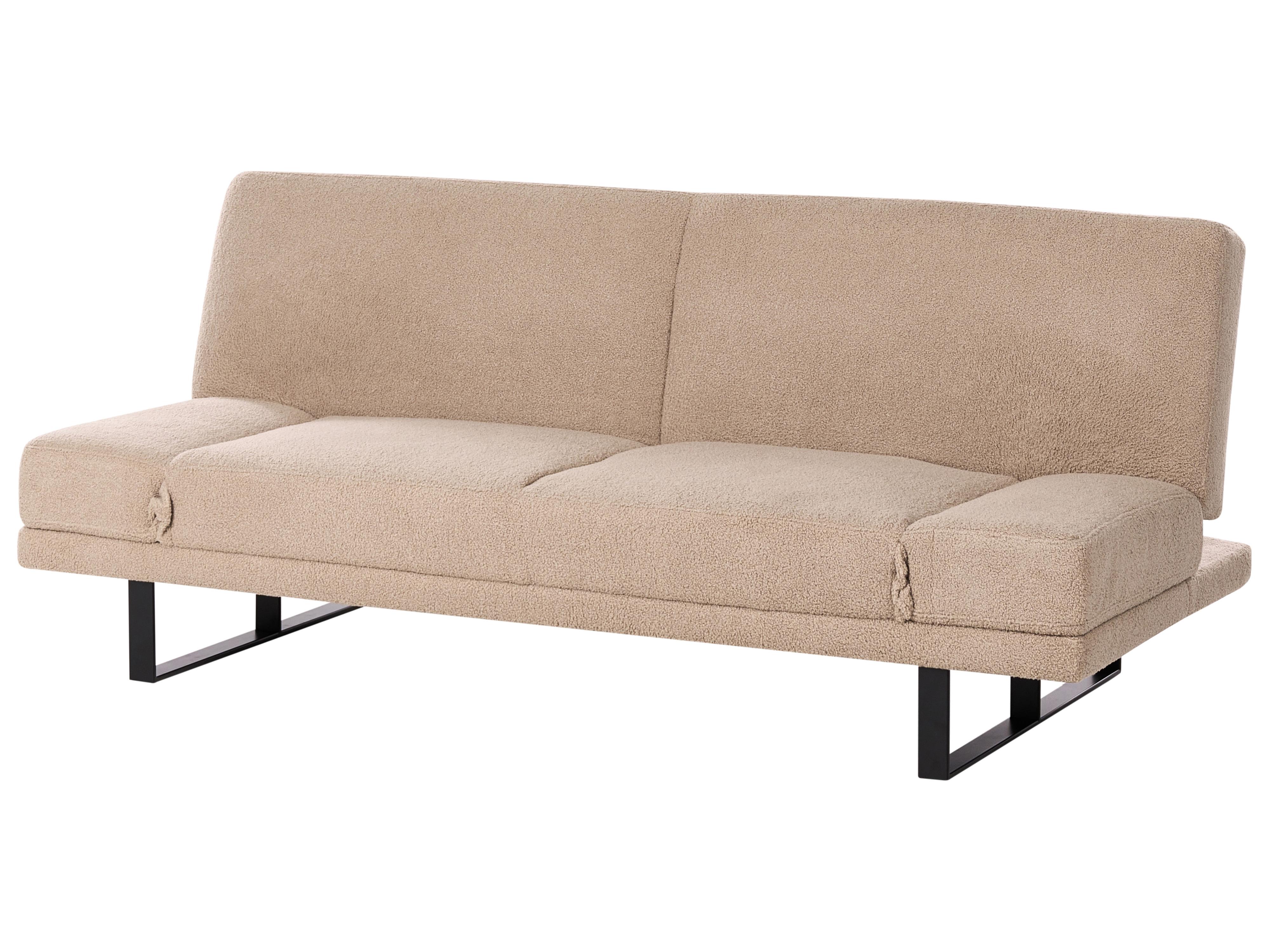 Slaapbank 2-zits YORK Bouclé Zandbeige
