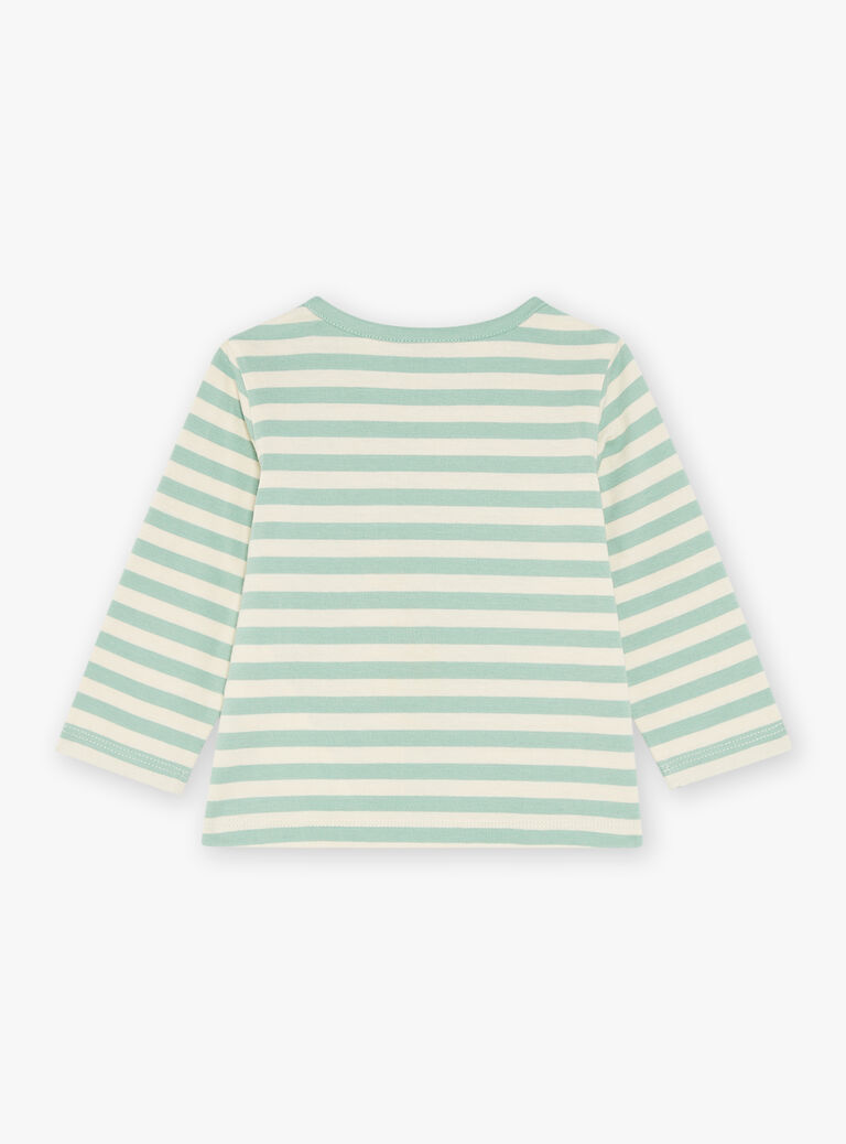 T-shirt vanille à rayures et légumes
