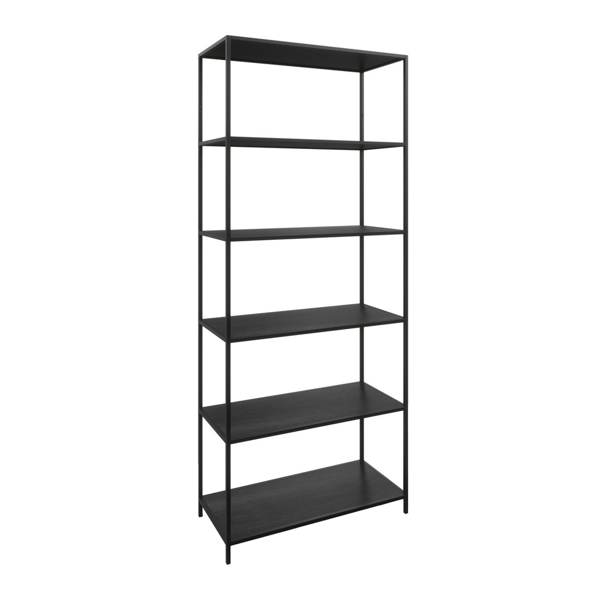 Bücherregal SEAFORD 77 x 185 cm schwarz