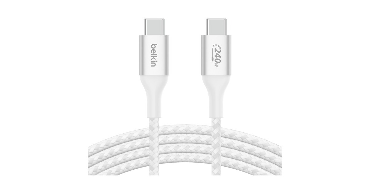 BelkinBoostCharge USB-C > USB-C kabel  (Wit, 1 meter, 240 W)
