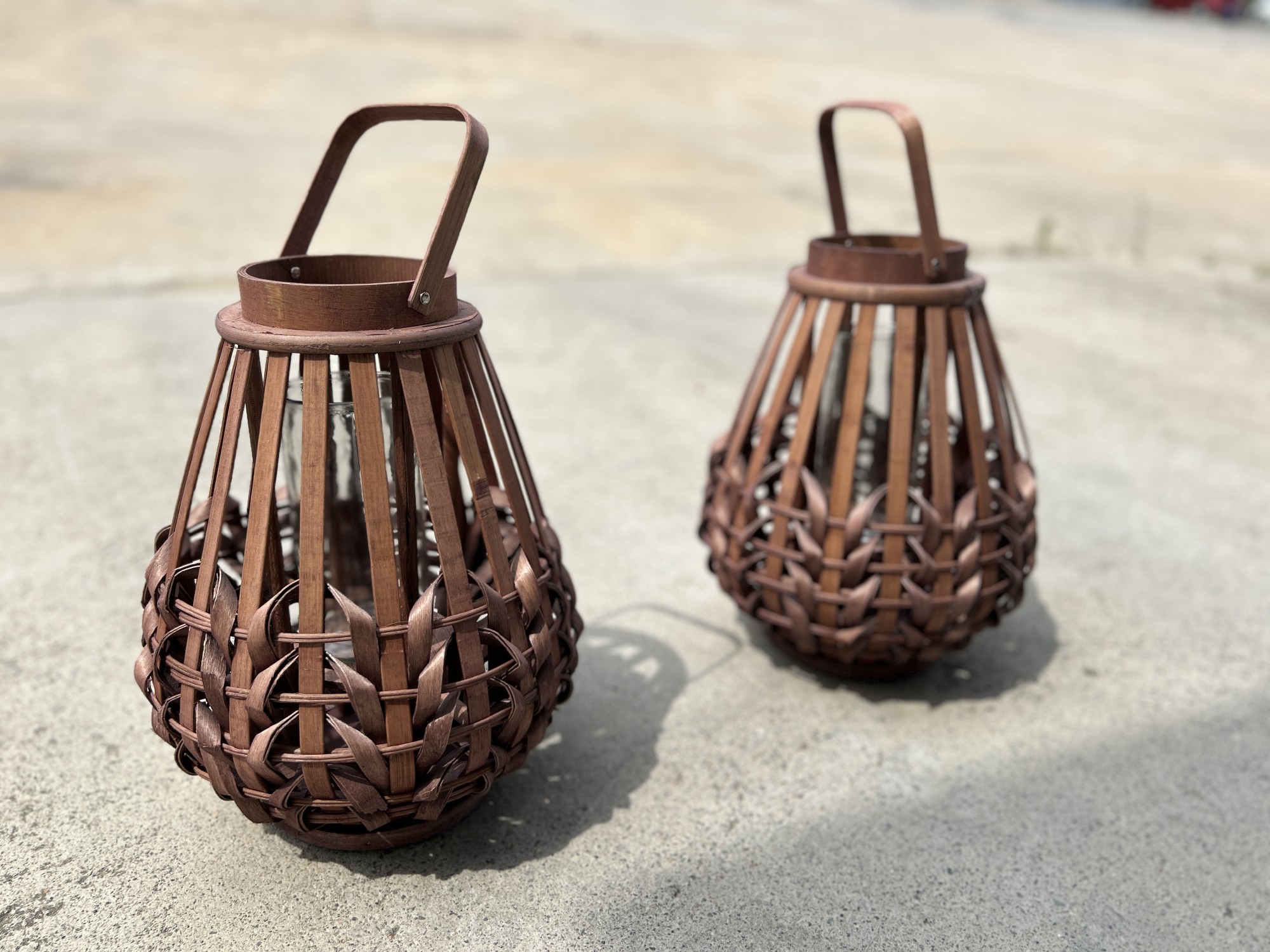 Windlicht aus Bambus, braun, Ø 31 cm, 40 cm von fischer's lagerhaus
