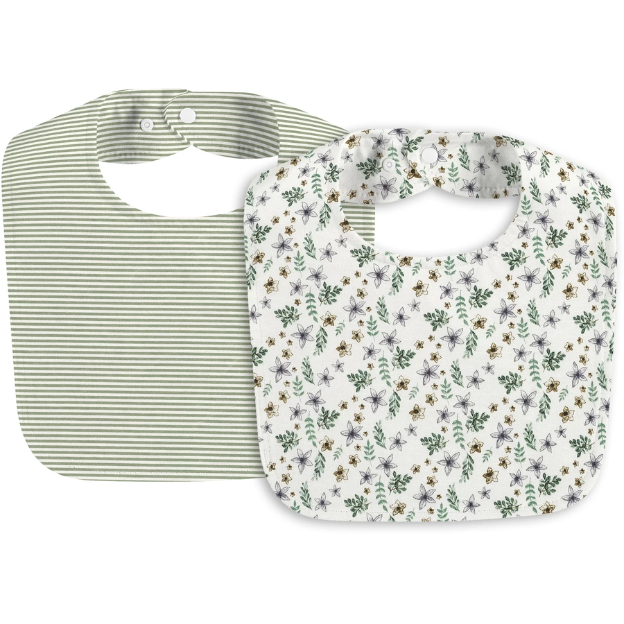 Alvi® Lätzchen 2er Pack Petit Fleurs grünweiß