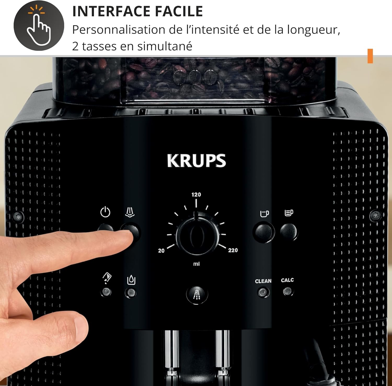 Krups Machine expresso broyeur Essential YY8125FD noire