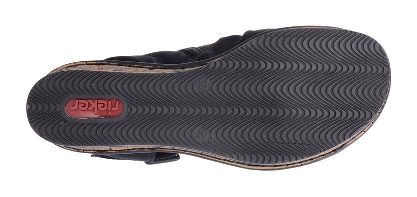 Rieker Keilsandalette  , Sommerschuh, Sandale, Keilabsatz, mit Reissverschluss innen