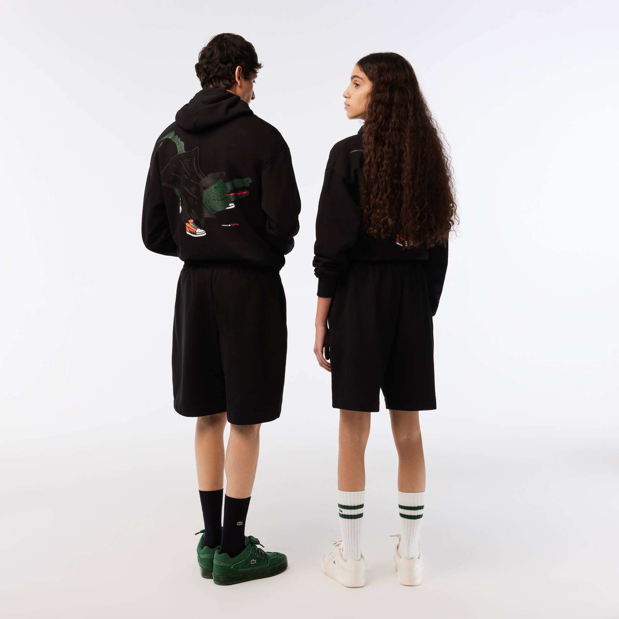 Short unisexe Lacoste x Netflix en molleton de coton biologique Shorts - Noir - Lacoste - Unisex