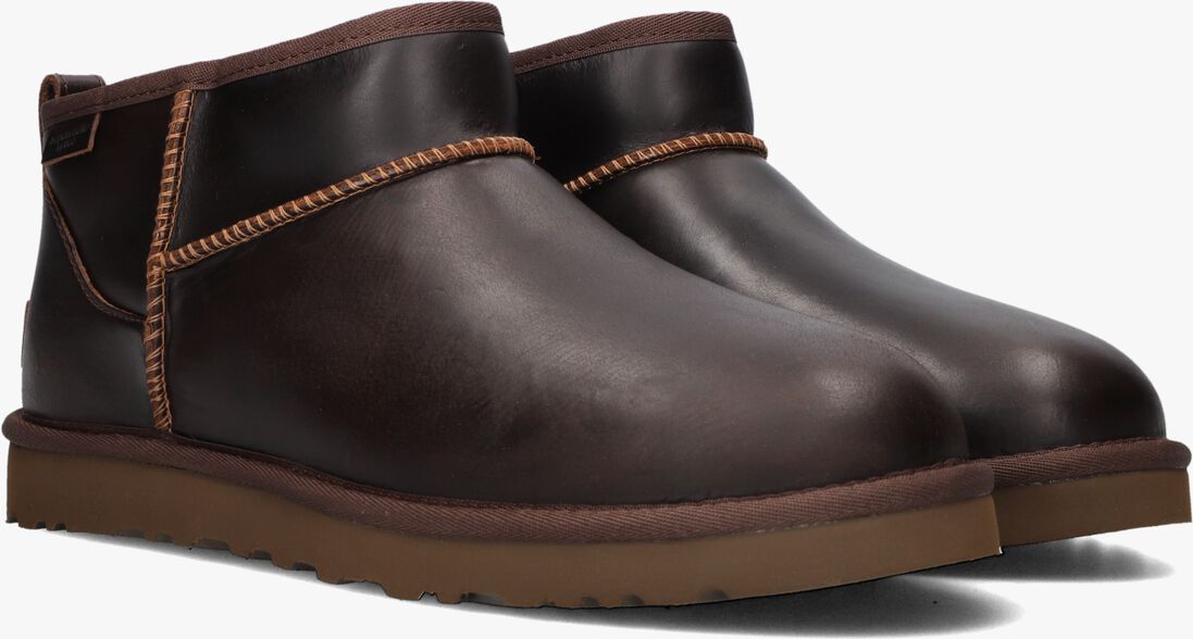 bruine ugg vachtlaarzen classic ultr mini lthr