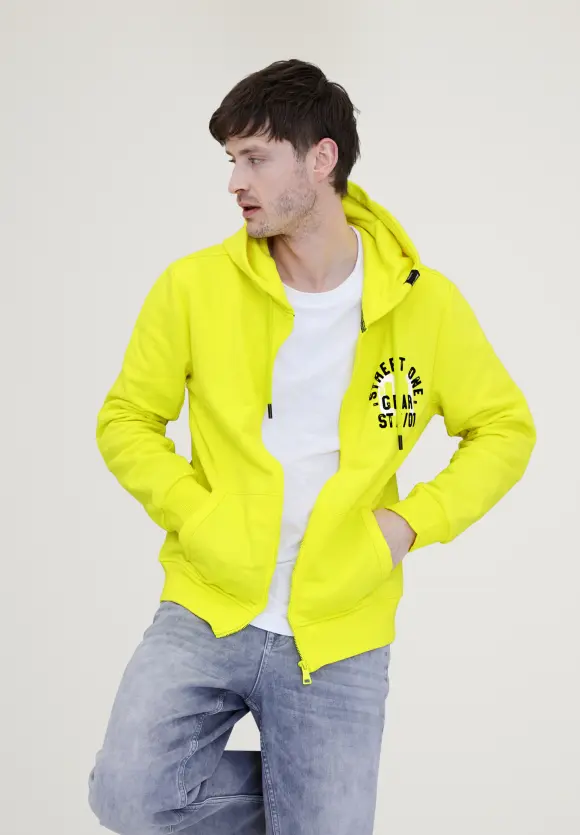 Sweatjacke mit Kapuze - lemon yellow