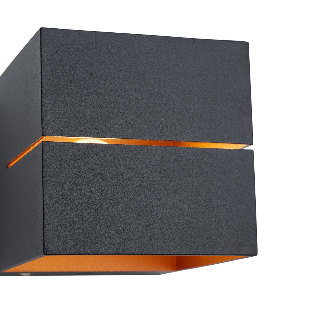 Moderne wandlamp zwart met gouden binnenkant incl. LED en touch dimmer oplaadbaar - Joris Groove