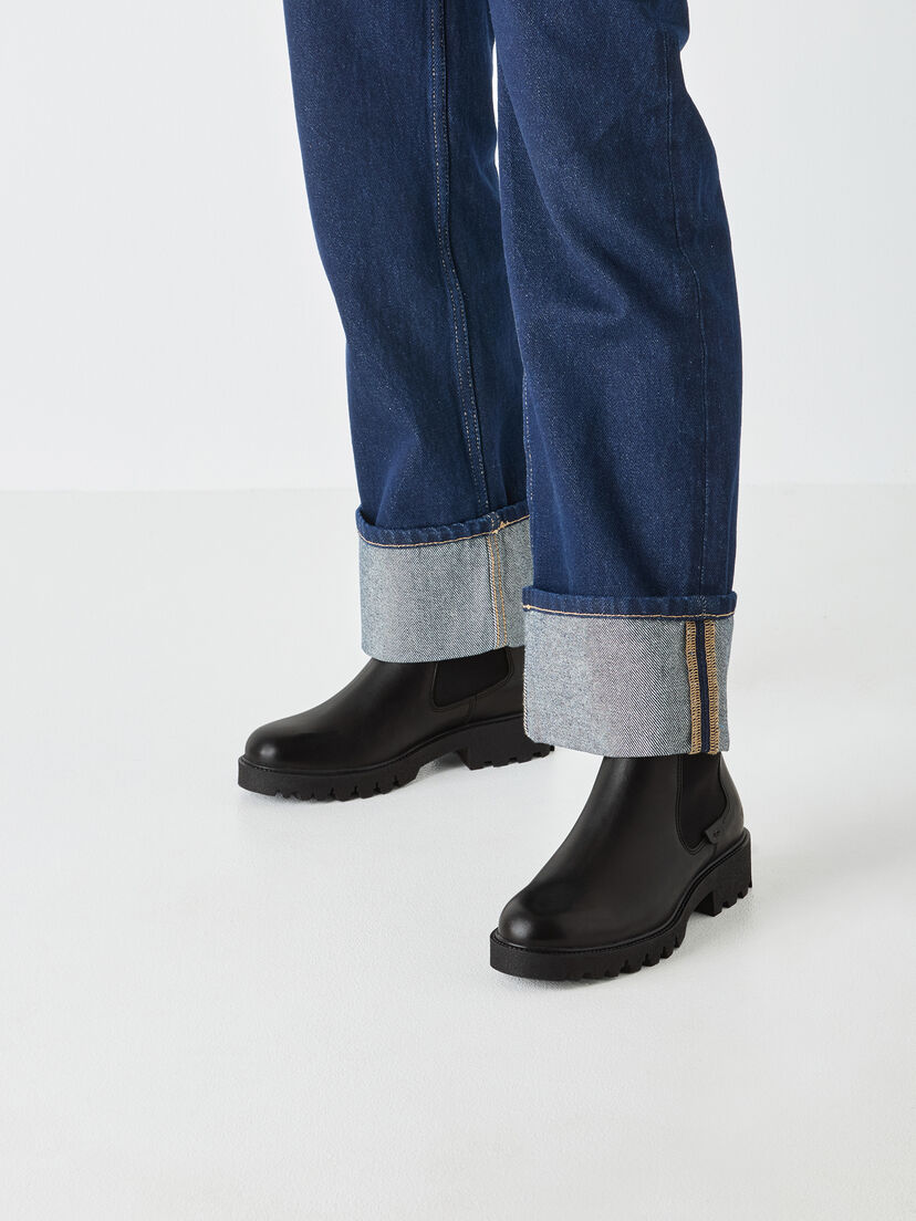 Leren Chelseaboot - zwart