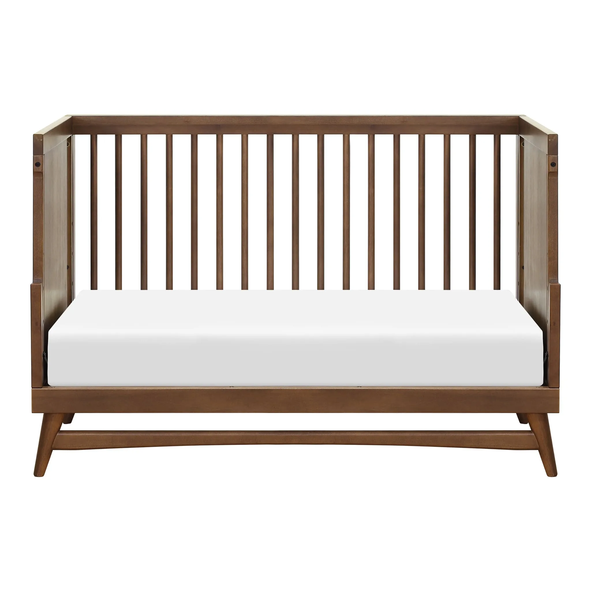 Babyletto Couchette Convertible 3 en 1 + Bureau 7 Tiroirs Palma- Blanc Chaud Noyer