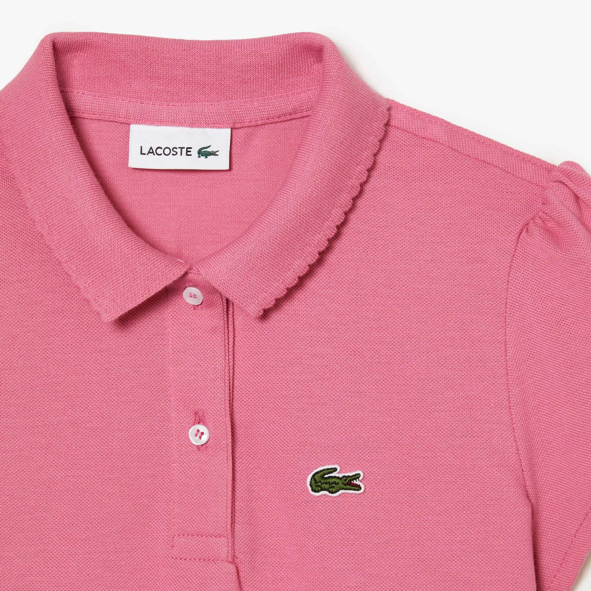Polo Fille Lacoste en mini piqué avec col festonné Polos - Rose - Lacoste - Fille