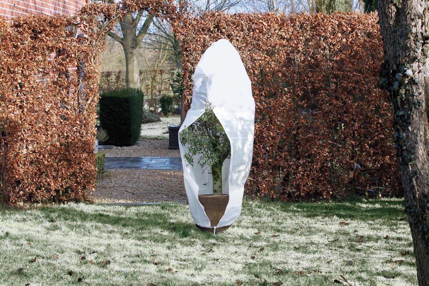 Nature winterhoes met rits D150cm x H2m wit