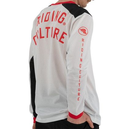 T-shirt manches longues RIDING CULTURE LOGO MESH - Blanc